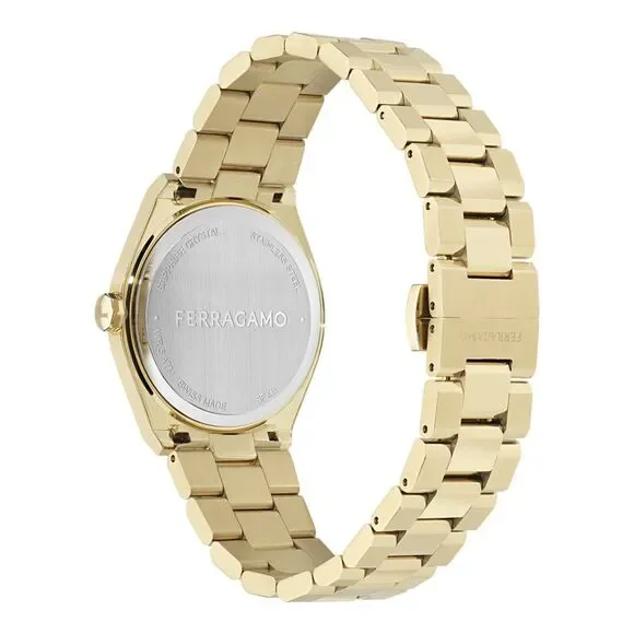 Ferragamo Vega Upper East Bracelet Watch Gold Womens